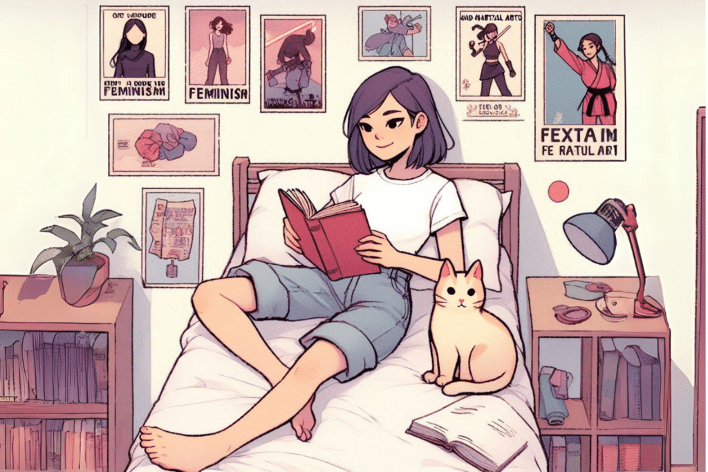 frauenzentralezuerich-mädchen-katze-zimmer-poster
